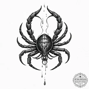 Tattoo design a scorpio scorpion with a singl... - эскиз тату (№1752055421_0, 09.07.2025 10:03) — tattoo-photo.ru