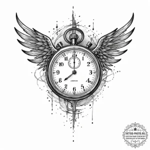 Tattoo design a "speedrun" stopwatch with win... - эскиз тату (№1752055846_0, 09.07.2025 10:10) — tattoo-photo.ru