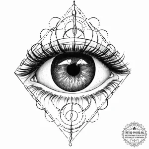Tattoo sketch a realistic zodiac animal's eye... - эскиз тату (№1752056268_0, 09.07.2025 10:17) — tattoo-photo.ru