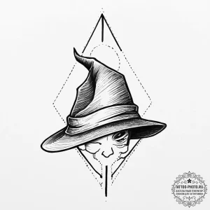 A neo-traditional tattoo of the sorting hat.,... - эскиз тату (№1752058036_0, 09.07.2025 10:47) — tattoo-photo.ru
