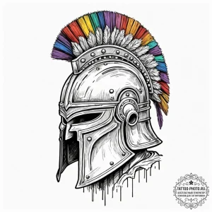 Tattoo design a roman centurion's helmet, sym... - эскиз тату (№1752058869_0, 09.07.2025 11:01) — tattoo-photo.ru