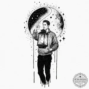 Tattoo sketch a person holding a lantern, but... - эскиз тату (№1752058947_0, 09.07.2025 11:02) — tattoo-photo.ru