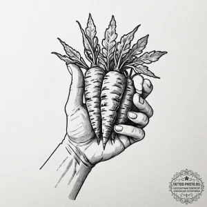 A close-up on the weathered hands of a garden... - эскиз тату (№1752059901_0, 09.07.2025 11:18) — tattoo-photo.ru