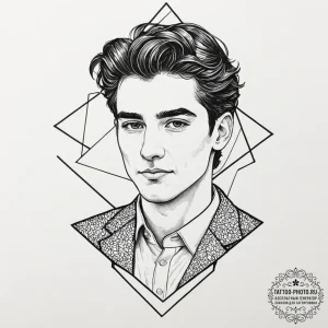 A neo-traditional portrait of the main charac... - эскиз тату (№1752059981_0, 09.07.2025 11:19) — tattoo-photo.ru