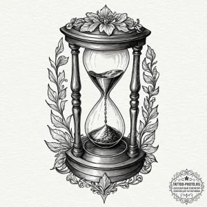 Tattoo sketch a hourglass, half-filled, repre... - эскиз тату (№1752060457_0, 09.07.2025 11:27) — tattoo-photo.ru