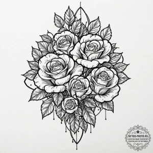 Tattoo design a 'family tree' where some leav... - эскиз тату (№1752061627_0, 09.07.2025 11:47) — tattoo-photo.ru