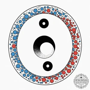 A dotwork design of the yin-yang symbol made... - эскиз тату (№1752075728_0, 09.07.2025 15:42) — tattoo-photo.ru