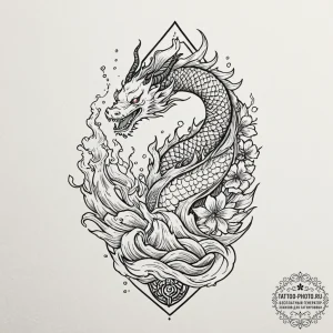 Tattoo sketch a fireplace with a cozy fire bu... - эскиз тату (№1752081469_0, 09.07.2025 17:17) — tattoo-photo.ru