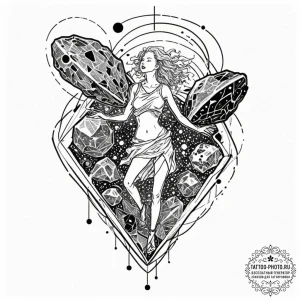 Tattoo sketch a human figure made of shattere... - эскиз тату (№1752082277_0, 09.07.2025 17:31) — tattoo-photo.ru