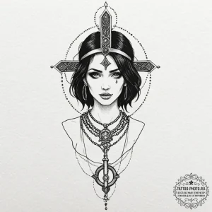 A sketch of death from the sandman, with her... - эскиз тату (№1752083346_0, 09.07.2025 17:49) — tattoo-photo.ru