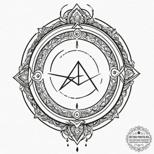 88. tattoo sketch: "treba" rune integrated in... - эскиз тату (№1752085147_0, 09.07.2025 18:19) — tattoo-photo.ru