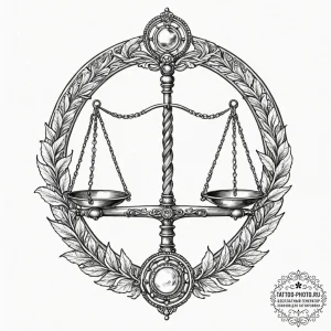 Tattoo sketch libra's scales, realistically d... - эскиз тату (№1752085896_0, 09.07.2025 18:31) — tattoo-photo.ru