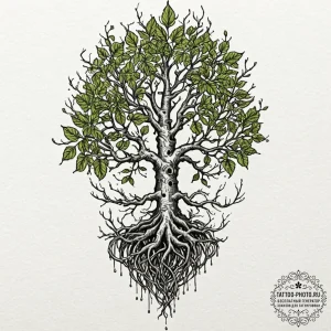 Tattoo sketch a plant growing in zero gravity... - эскиз тату (№1752086145_0, 09.07.2025 18:35) — tattoo-photo.ru