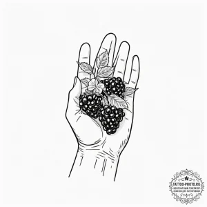 A person's hands, stained with berry juice af... - эскиз тату (№1752087739_0, 09.07.2025 19:02) — tattoo-photo.ru