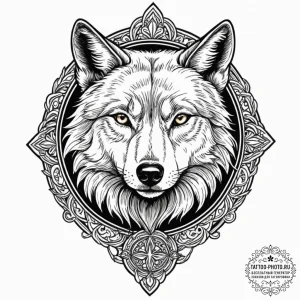 A linework tattoo design of the wolf school m... - эскиз тату (№1752089246_0, 09.07.2025 19:27) — tattoo-photo.ru