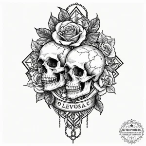 Tattoo sketch two halves of a connected chain... - эскиз тату (№1752093913_0, 09.07.2025 20:45) — tattoo-photo.ru