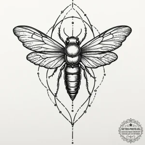 Tattoo design a cicada with wings that look l... - эскиз тату (№1752094588_0, 09.07.2025 20:56) — tattoo-photo.ru