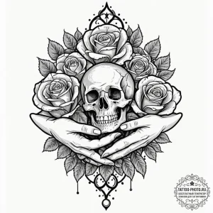 Tattoo design a stack of hands, each represen... - эскиз тату (№1752094670_0, 09.07.2025 20:57) — tattoo-photo.ru