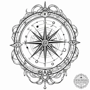 Astrolabe, tattoo drawing outline, soft whip... - эскиз тату (№1752096109_0, 09.07.2025 21:21) — tattoo-photo.ru