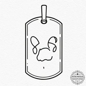 Tattoo design a dog tag with a subtle crack o... - эскиз тату (№1752099281_0, 09.07.2025 22:14) — tattoo-photo.ru