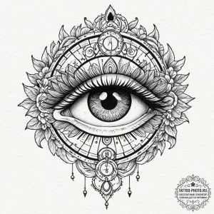 Tattoo design a zodiac animal's eye, highly d... - эскиз тату (№1752100137_0, 09.07.2025 22:28) — tattoo-photo.ru
