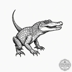 Alligator, tattoo flash sheet design, dotwork... - эскиз тату (№1752100308_0, 09.07.2025 22:31) — tattoo-photo.ru