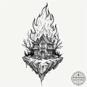 Calcifer from howl's moving castle, tattoo dr... - эскиз тату (№1752100475_0, 09.07.2025 22:34) — tattoo-photo.ru