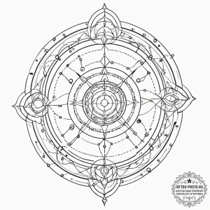 Tattoo sketch a highly detailed zodiac conste... - эскиз тату (№1752101136_0, 09.07.2025 22:45) — tattoo-photo.ru