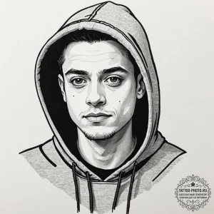A neo-traditional portrait of the main charac... - эскиз тату (№1752101855_0, 09.07.2025 22:57) — tattoo-photo.ru