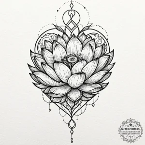 Tattoo sketch a lotus flower growing from a s... - эскиз тату (№1752103111_0, 09.07.2025 23:18) — tattoo-photo.ru