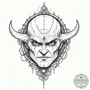 A neo-traditional tattoo of morpheus's helm f... - эскиз тату (№1752104782_0, 09.07.2025 23:46) — tattoo-photo.ru