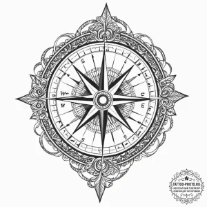 Tattoo design two halves of a compass that al... - эскиз тату (№1752105618_0, 10.07.2025 00:00) — tattoo-photo.ru