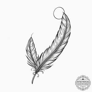 Tattoo design a delicate feather falling gent... - эскиз тату (№1752106798_0, 10.07.2025 00:19) — tattoo-photo.ru