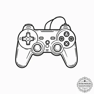 Tattoo design a 'game controller' on one, a '... - эскиз тату (№1752107717_0, 10.07.2025 00:35) — tattoo-photo.ru