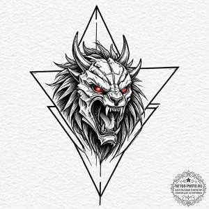 118. a linework design of the predator's tria... - эскиз тату (№1752108554_0, 10.07.2025 00:49) — tattoo-photo.ru