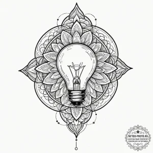 Tattoo sketch a lightbulb on one, a 'light sw... - эскиз тату (№1752111139_0, 10.07.2025 01:32) — tattoo-photo.ru