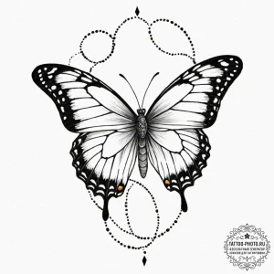 Tattoo design a minimalist geometric butterfl... - эскиз тату (№1752113058_0, 10.07.2025 02:04) — tattoo-photo.ru