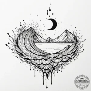 Tattoo design an abstract ripple effect from... - эскиз тату (№1752113896_0, 10.07.2025 02:18) — tattoo-photo.ru