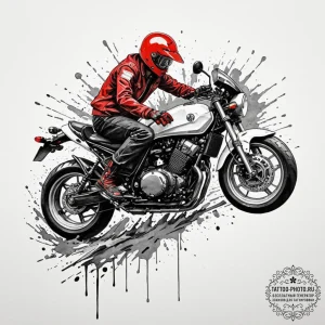 138. (akira) trash polka tattoo of kaneda on... - эскиз тату (№1752113978_0, 10.07.2025 02:19) — tattoo-photo.ru