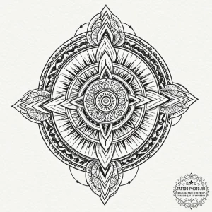 Tattoo design a stylized fortress or citadel,... - эскиз тату (№1752114145_0, 10.07.2025 02:22) — tattoo-photo.ru