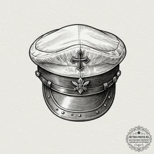 Tattoo sketch a generic military cap or beret... - эскиз тату (№1752114652_0, 10.07.2025 02:30) — tattoo-photo.ru