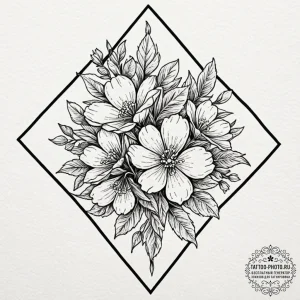 Tattoo design a delicate hexagon with a tiny... - эскиз тату (№1752115238_0, 10.07.2025 02:40) — tattoo-photo.ru