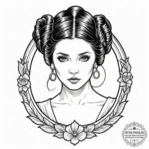 31. chicano style portrait of a beautiful, ta... - эскиз тату (№1752115824_0, 10.07.2025 02:50) — tattoo-photo.ru
