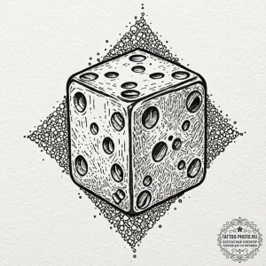 Tattoo sketch a minimalist d6 dice linework.,... - эскиз тату (№1752116828_0, 10.07.2025 03:07) — tattoo-photo.ru
