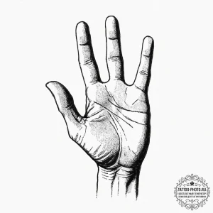 A minimalist tattoo of the vulcan salute, "li... - эскиз тату (№1752120125_0, 10.07.2025 04:02) — tattoo-photo.ru