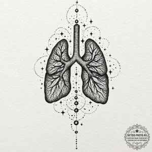 Tattoo design a person's lungs, filled with s... - эскиз тату (№1752120292_0, 10.07.2025 04:04) — tattoo-photo.ru