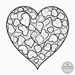 Tattoo sketch two halves of a candy heart wit... - эскиз тату (№1752120375_0, 10.07.2025 04:06) — tattoo-photo.ru