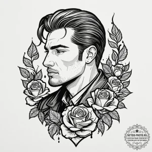 A graphic novel portrait of the driver from d... - эскиз тату (№1752121129_0, 10.07.2025 04:18) — tattoo-photo.ru