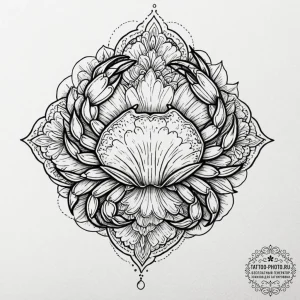 Tattoo design a cancer crab, with its shell c... - эскиз тату (№1752121212_0, 10.07.2025 04:20) — tattoo-photo.ru