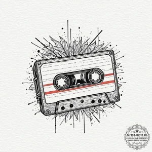 A minimalist tattoo of a huey lewis and the n... - эскиз тату (№1752122297_0, 10.07.2025 04:38) — tattoo-photo.ru
